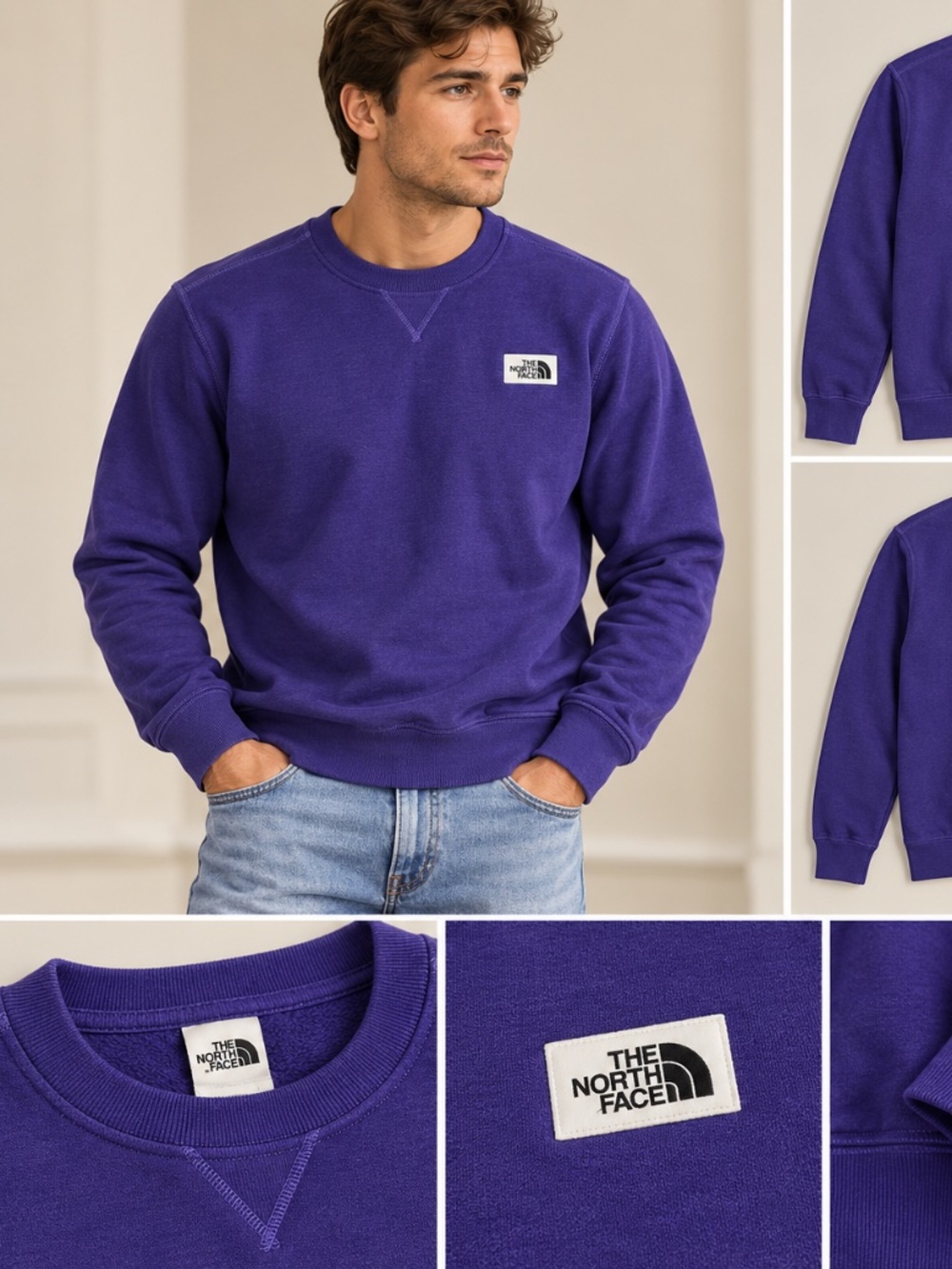 The North Face Heritage Patch Crewneck Sweatshirt Purple Men’s Large